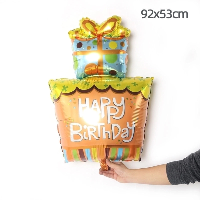 2 Pieces Birthday Cake Aluminum Film Party Balloon