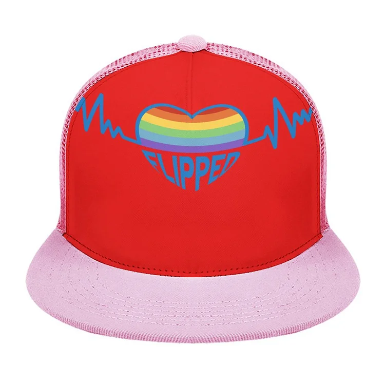 Baseball Cap Heartbeat Flipped Rainbow Couples  customized, personalized, gift