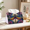 Dragonfly DIY PULeather Diamond Painting Tissue Box for Adults Beginners Decorative Diamond Art Paper Storage Holder for Living Room Bedroom Bathroom Table Decor