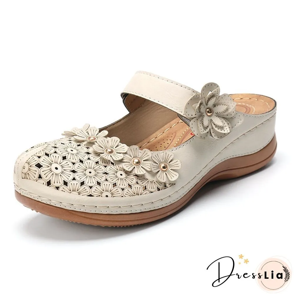 New Arrival Women Vintage Style Sandals Flats Shoes Summer Casual Shoes Retro Shoes Breathable Shoes