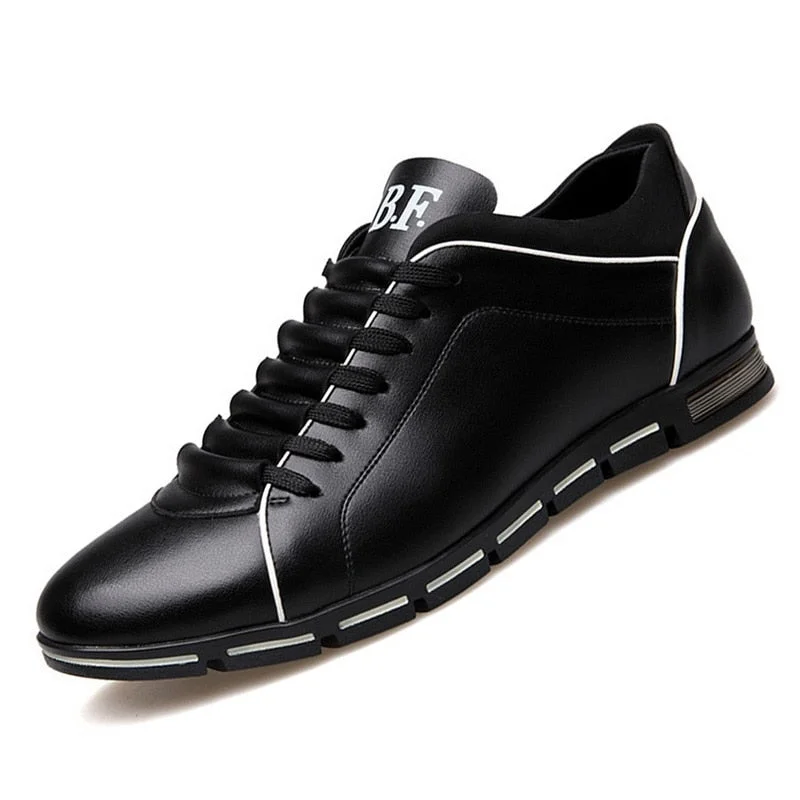Vstacam Spring Autumn New Men Shoes Casual Sneakers Fashion Solid Leather Shoes Formal Business Sport Flat Round Toe Light Breathable