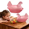 Vintage Hen on Nest Dish with Lid Plastic Chicken-Shaped Candy Dish Tabletop Dessert Plate Snack Bowl for Snacks Dessert Cookies Home Kitchen Office Tabletop Decor