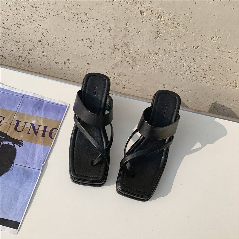 Lucyever 2021 Summer Wedges Flip Flop Women Platform Chunky High Heels Woman Casual Comfortable Outdoor Slippers Beach Shoes