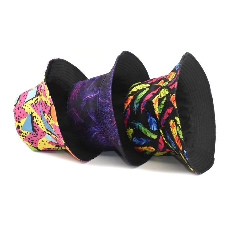 Unisex Fashion Geometric Printing Flat Eaves Bucket Hat