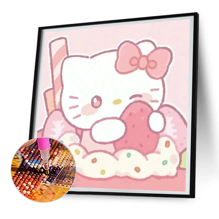 DIY Cartoon Diamond Painting Hello Kitty Cinnamoroll Pompom Purin Kuromi  Full Round Diamond Embroidery Cross Stitch Home Decor
