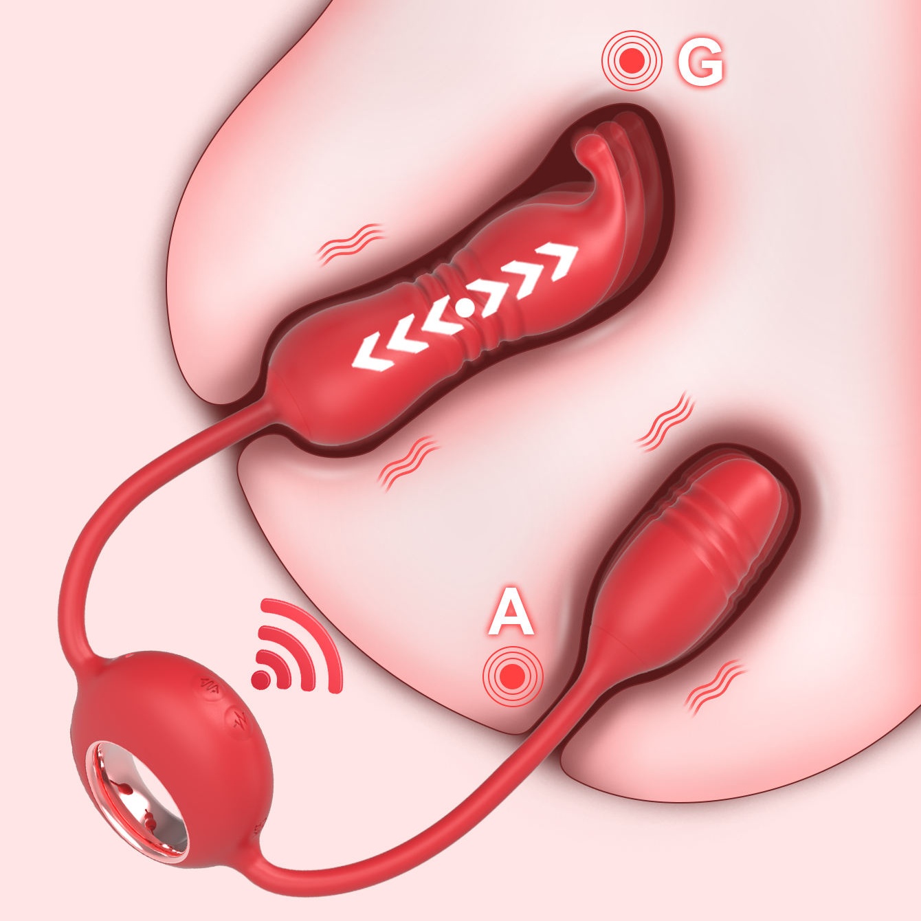 Remote Control Dual-use Thrusting Dildo & Bullet Vibrator