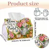 (24cm)Diamond Art Tissue Box DIY PU Napkin Cover for Home Decoration(Plant)
