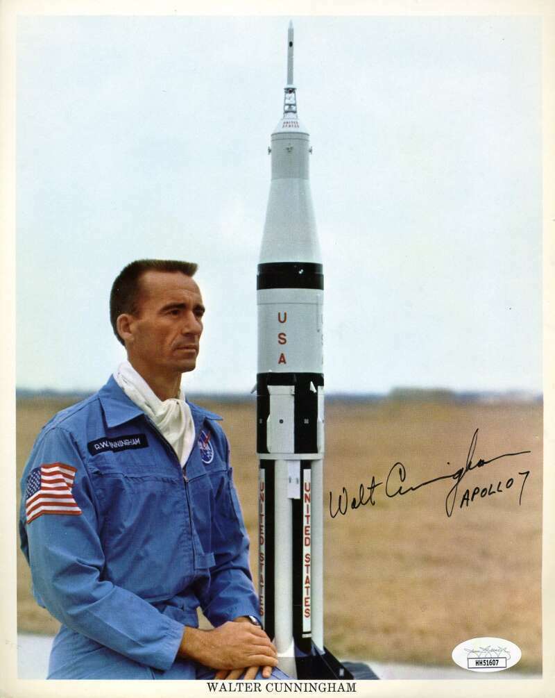 Walter Cunningham JSA Coa Hand Signed 8x10 Photo Poster painting NASA Autograph