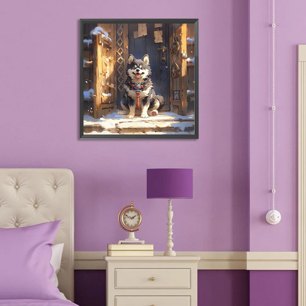 Full Round Diamond Painting 30*30cm - Plateau Guard Dog