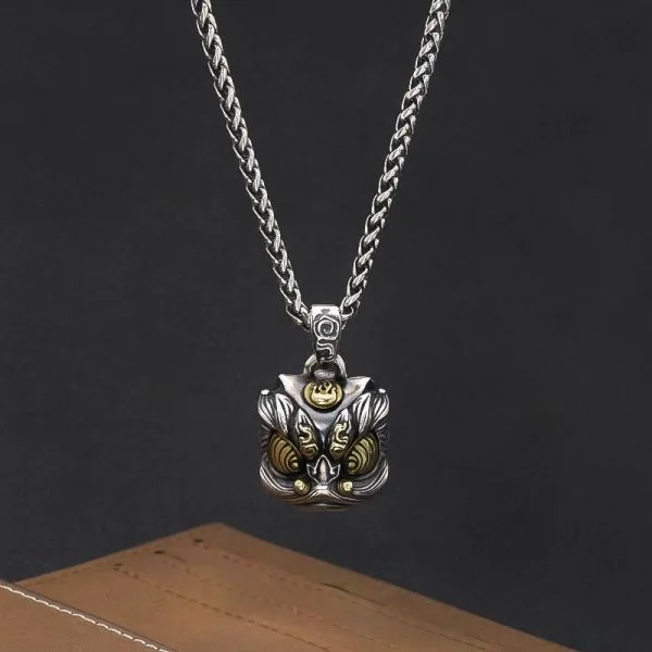 Sterling Silver Spiritual Traditional Lion Dance Pendant Necklace