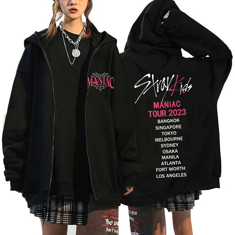 Stray Kids 2023 World Tour "MANIAC" ENCORE in USA Zip-Up Hoodie