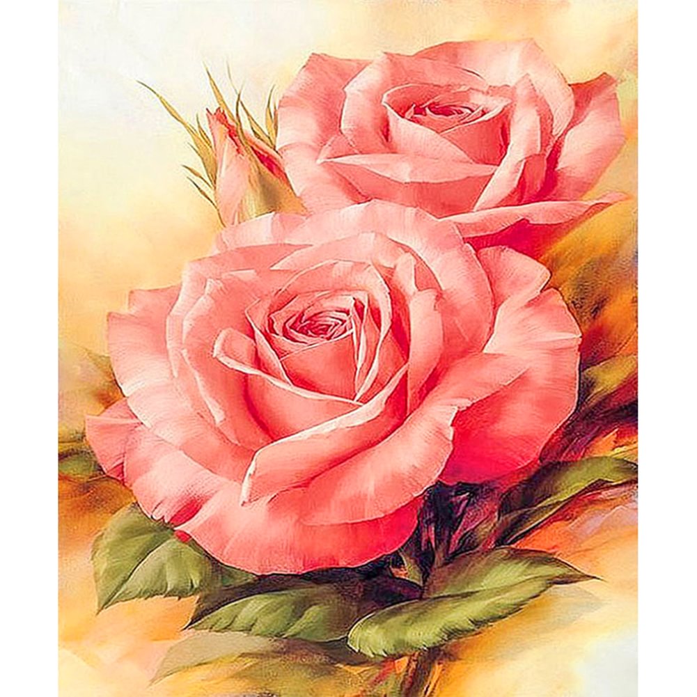 Pink Flower - Full Square - Diamond Painting(40*50cm)
