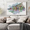 (Stamped/Counted) Colorful Village-14CT Cross Stitch 37*27cm/14.57*10.63in