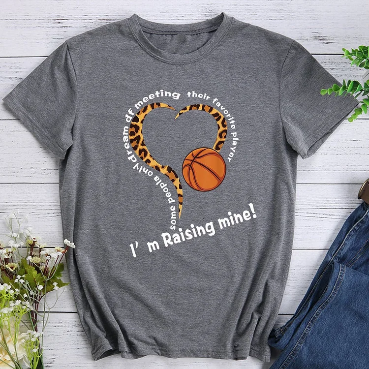 Basketball Mom Raising Favorite Player Leopard funny  T-Shirt Tee -010787