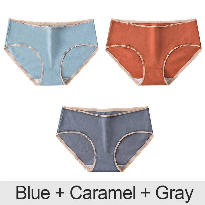 3PCS/Set Cotton Panties Patchwork Women Panties Sexy Lingerie Female Underwear Underpants Woman Panties Briefs Intimate Pantys
