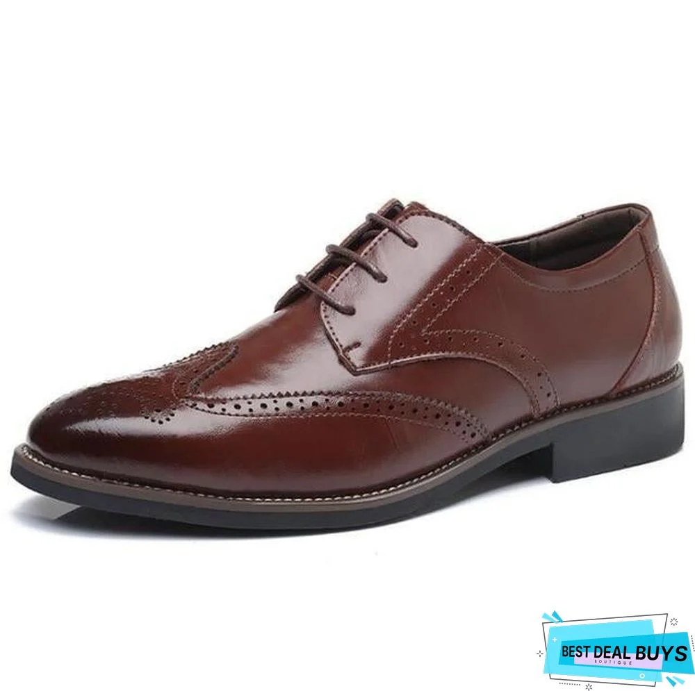 Men Fashion Flat Casual Shoes Leather Oxfords Shoes