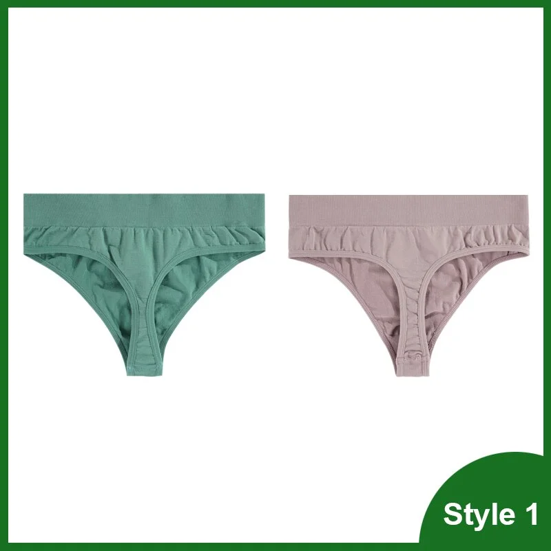 Sexy Thongs Panties Women G-String Female Underpants Solid Color Comfortable T-back Female High-Rise Wide Side Thong 1/2PCS