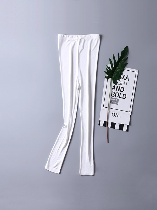 Silk Leggings Basic Slim Style White