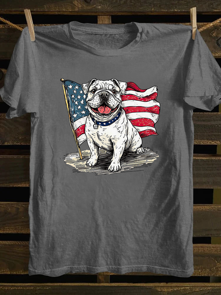 Bulldog 4th Of July T-shirt
