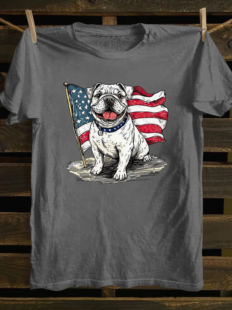 Bulldog 4th Of July T-shirt
