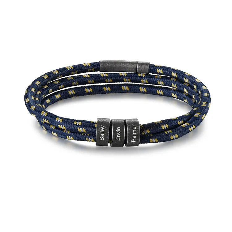 Bracelet Gourmette Tressé Pour Homme Personnalisable - Neuf En Acier Inoxydable