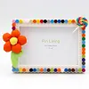 Flower DIY Building Block Photo Frame Kit,Creative Handmade Assembled Photo Frame Handmade Craft Gift Home Tabletop Display Decor 4x6 Inch