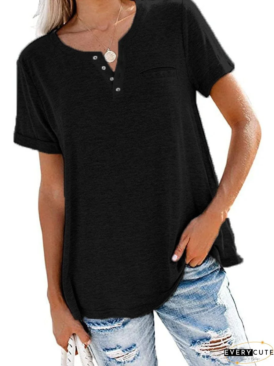 Women's Basic Henley T-Shirt