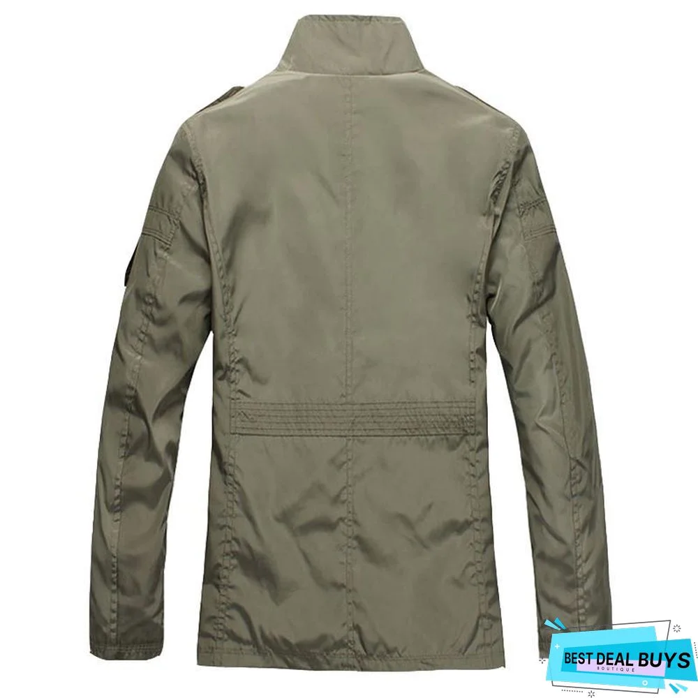 Fashion Thin Men's Jackets Hot Sell Casual Wear Comfort Windbreaker Autumn Overcoat Necessary Spring Men Coat