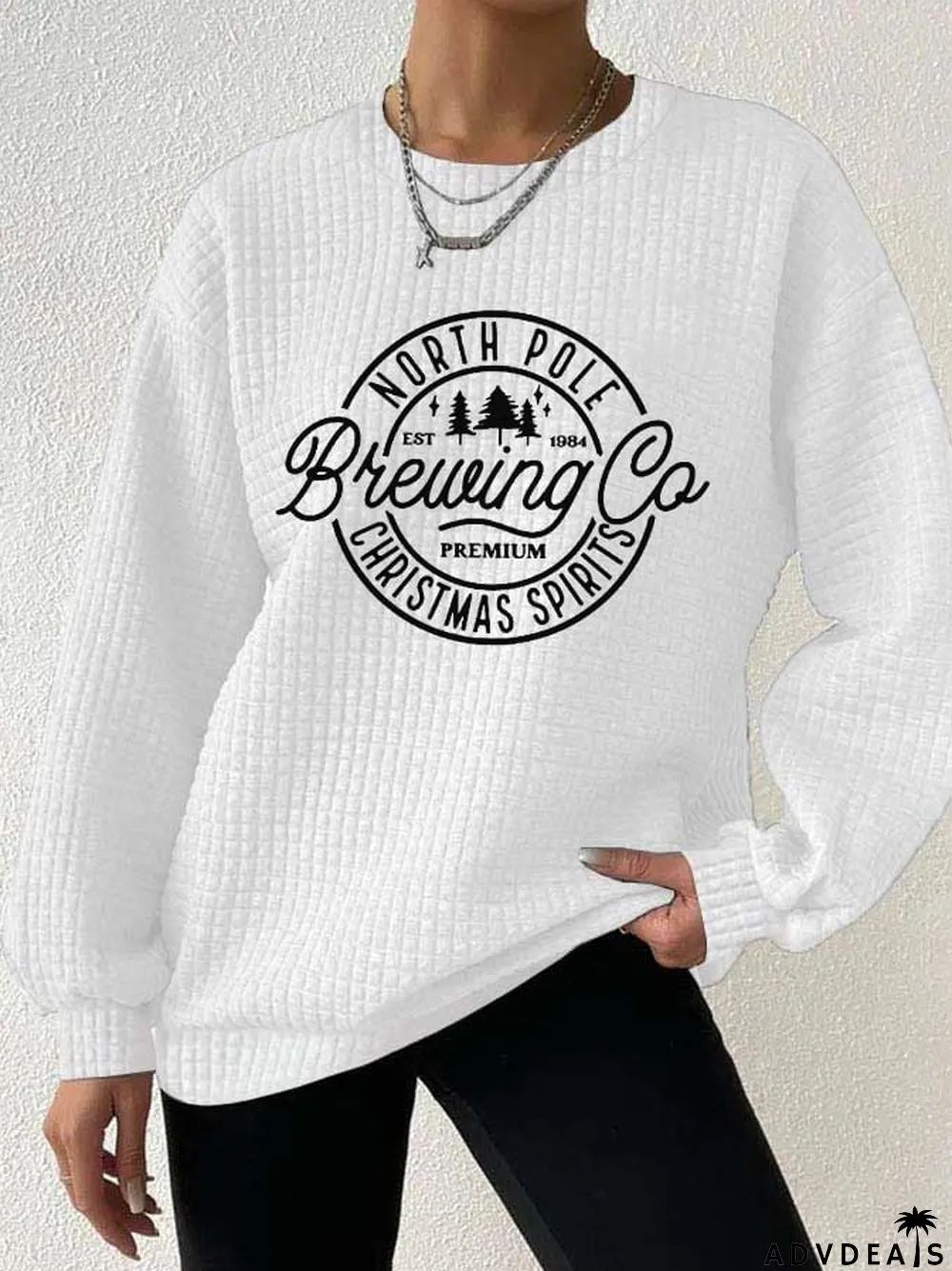 Women's North Pole Brewing Co Waffle Sweatshirt