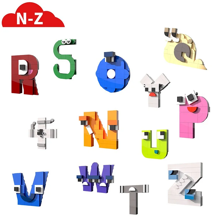 BuildMoc 26 Style Alphabet Building Blocks Kit English Letters Lore (A-Z)  Education Bricks Toys For Children Kid Christmas Gifts 