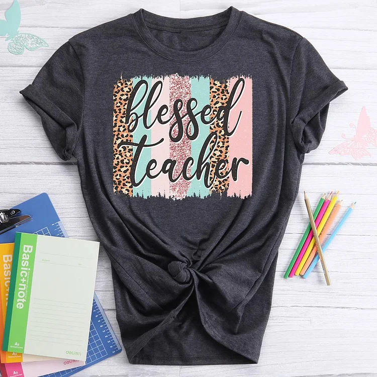 BLESSED TEACH   T-Shirt Tee-07253-Annaletters
