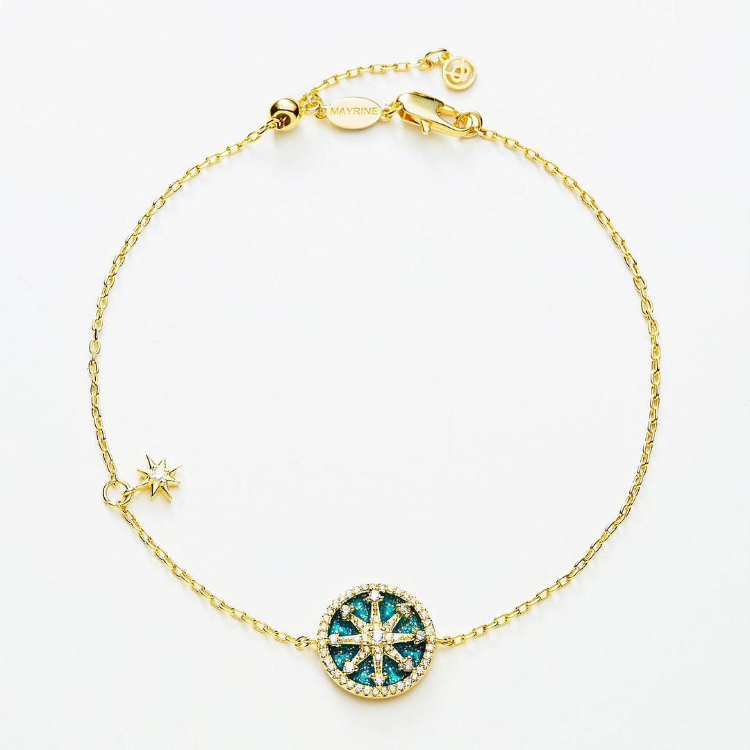 14K Gold "The Faith" Look For Stars Bracelet in Blue