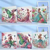 (US Local)6Pcs Fairy Girl DIY Diamond Painting Greeting Card for Holiday Party Favors