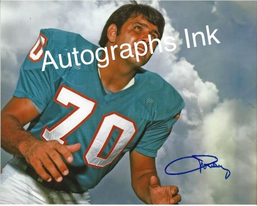 Jim Riley Autographed 8x10 Miami Dolphins Tops Vault Sooners#2