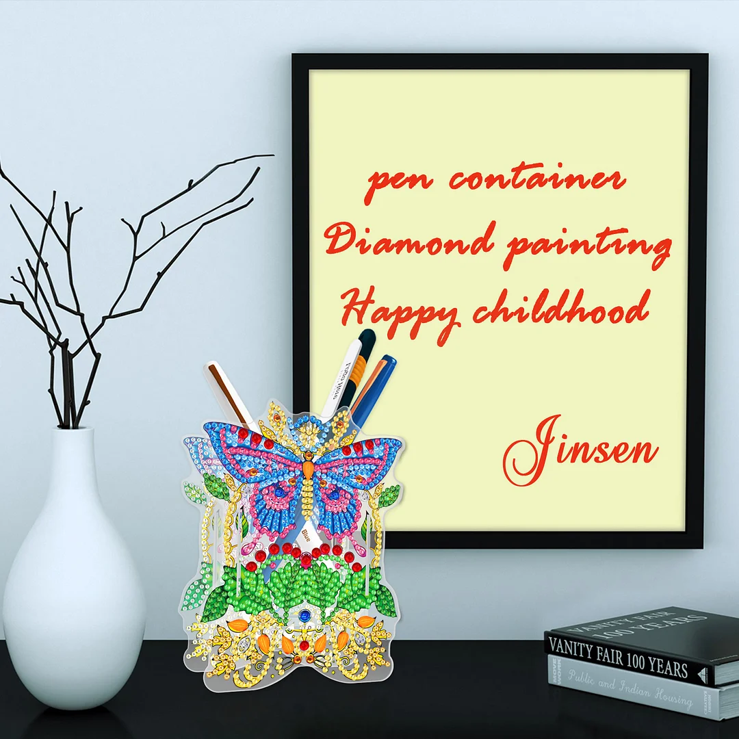 DIY Diamond Painting Pen Holder - Butterfly