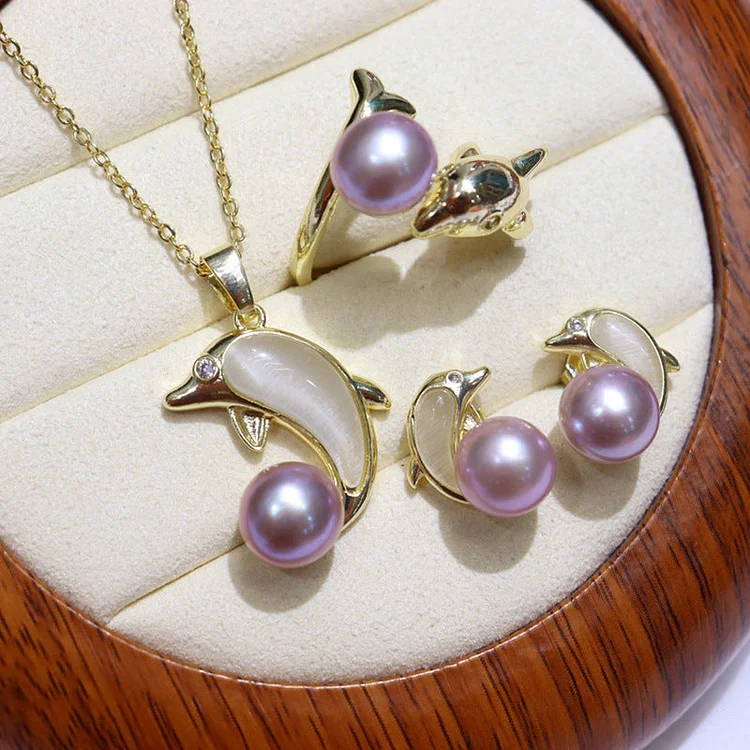Dolphin Freshwater Pearl Jewelry Set
