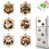 6PCS Snowflake Xmas Set DIY Pearl Diamond Painting Christmas Fridge Magnets, Sparkling Rhinestone Refrigerator Magnet Craft Kit for Home Decor & Gifts