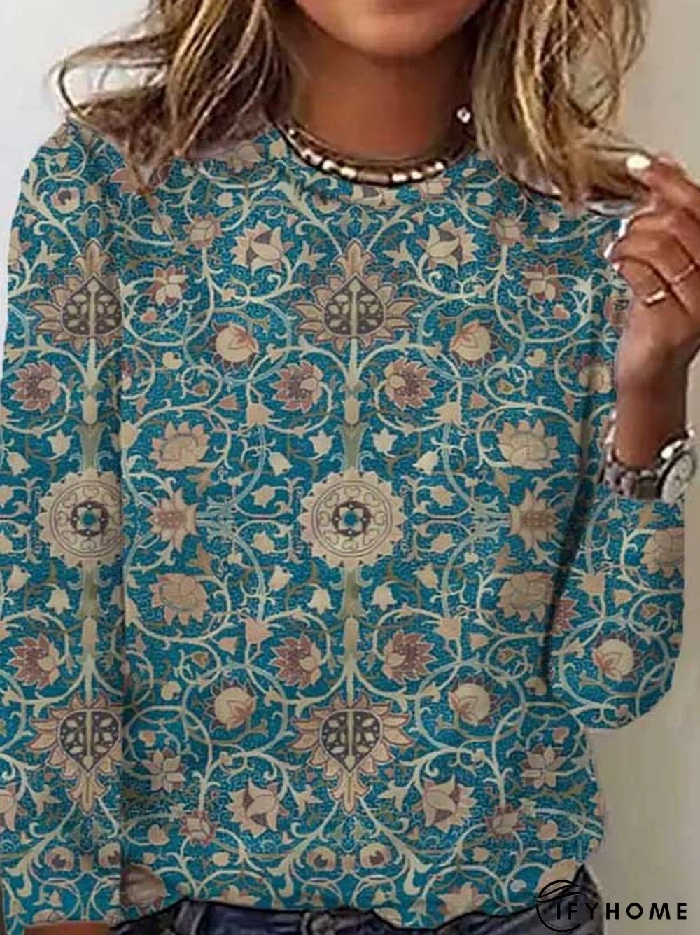 Casual Long sleeve Ethnic T-Shirt | IFYHOME