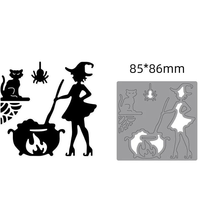 Metal Cutting Dies Halloween Magic Witch 2021 New Craft Dies Stencils Dies For DIY Scrapbooking Paper photo Cards Embossing Dies