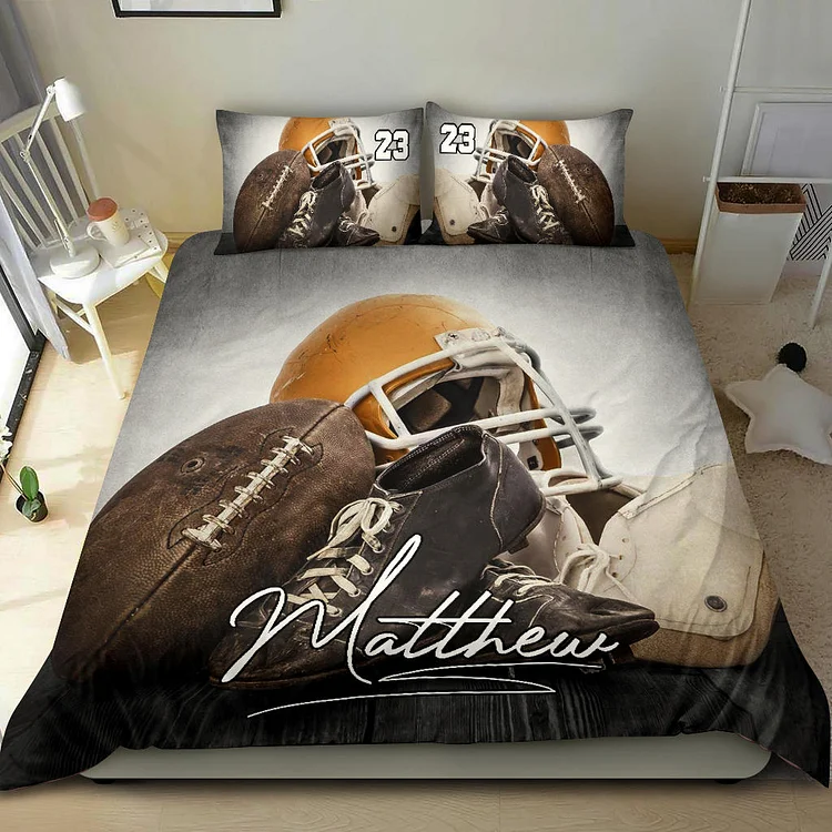 Personalized Football Duvet Cover Set | BedKid72