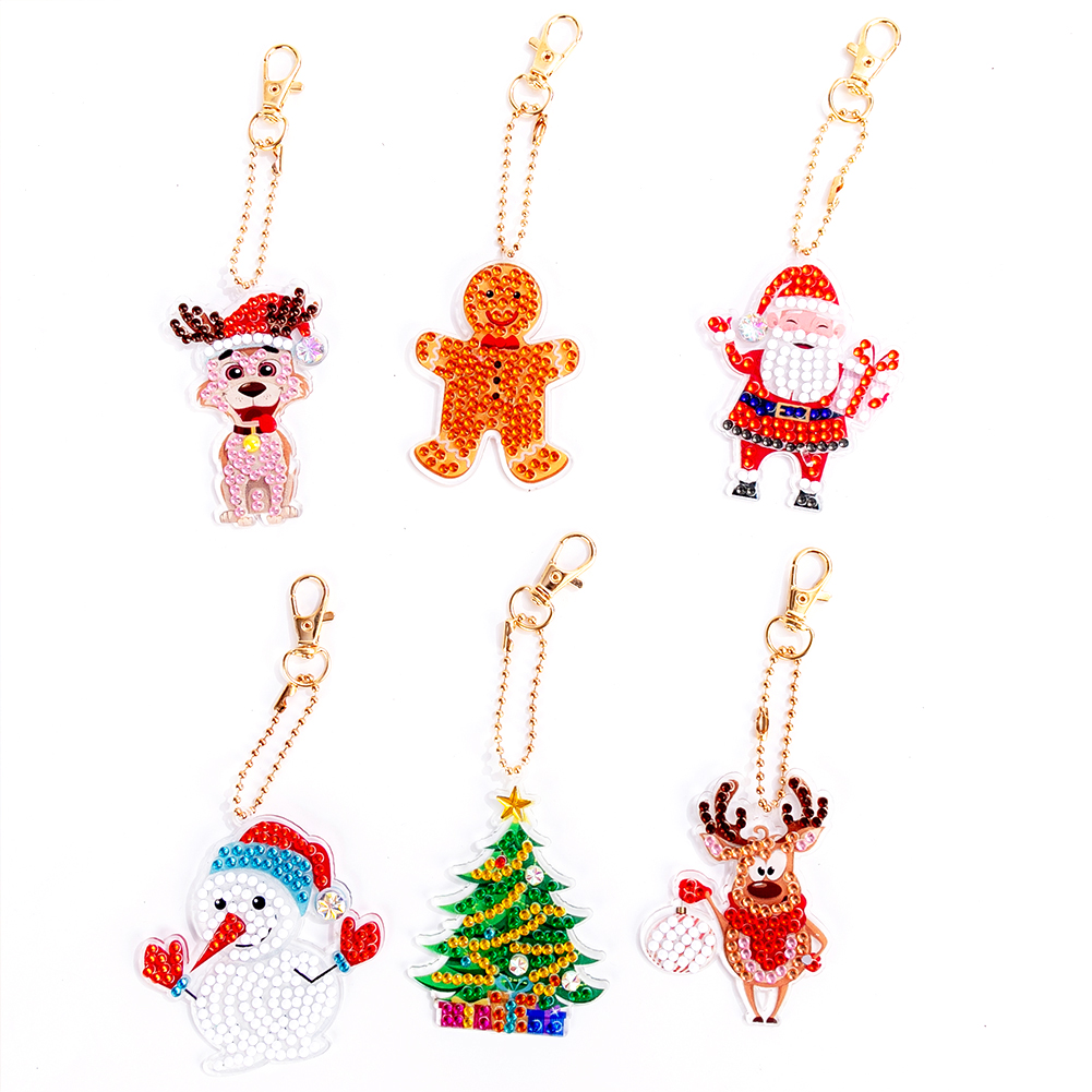 

6pcs Christmas - 5D DIY Craft Keychain, 501 Original