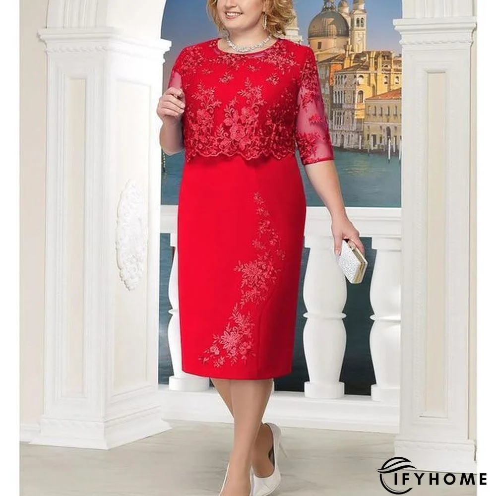 Women Big Size Dress Elegant Lace Dress Female Large Size Evening Party Dresses | IFYHOME