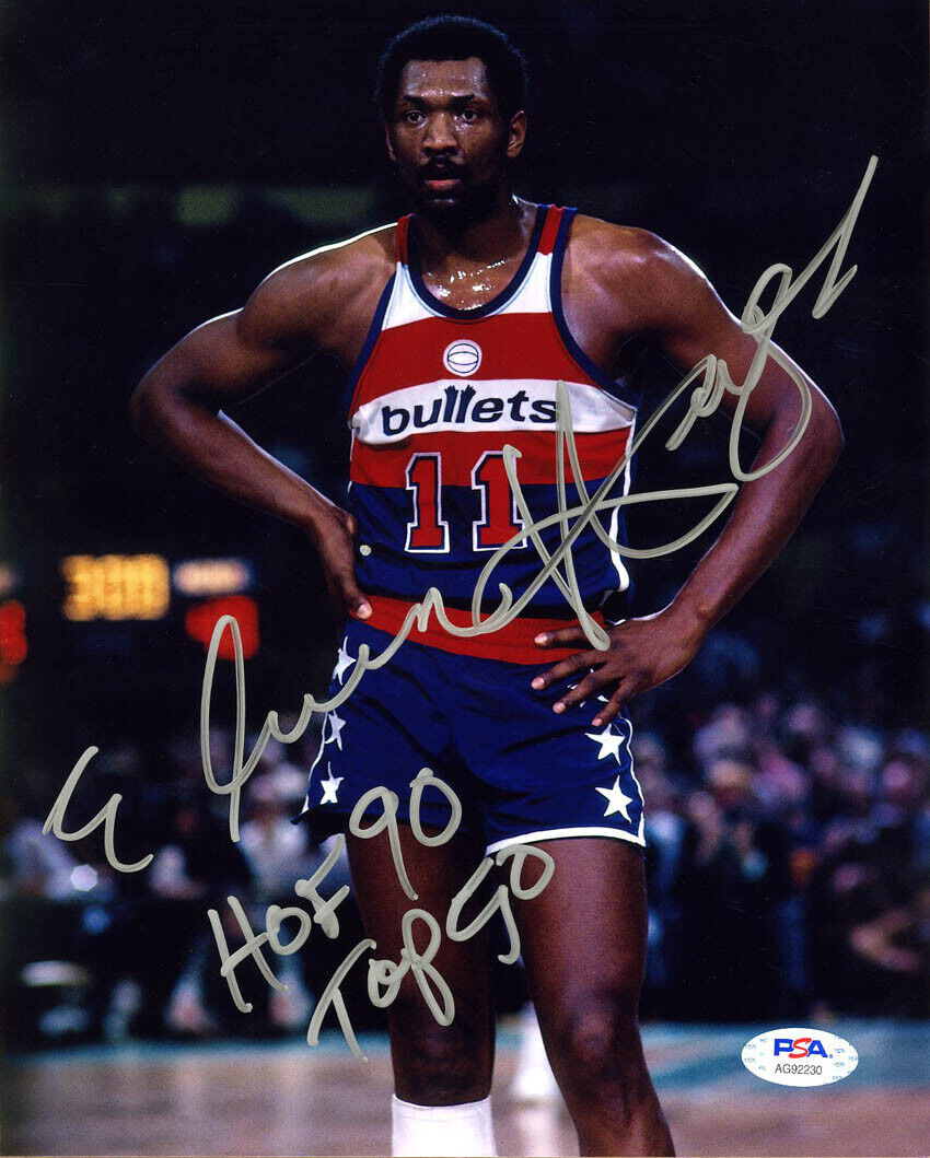 Elvin Hayes SIGNED 8x10 Photo Poster painting HOF 90 TOP 50 Washington Bullets PSA/DNA AUTOGRAPH