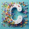 Butterfly Flower C 5D Partial Drill DIY Diamond Painting Kit 30*30cm