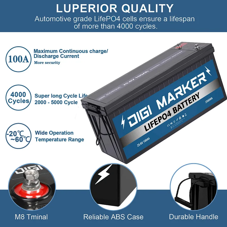 12.8V 300Ah LiFePO4 Battery 3840Wh - Digi Marker