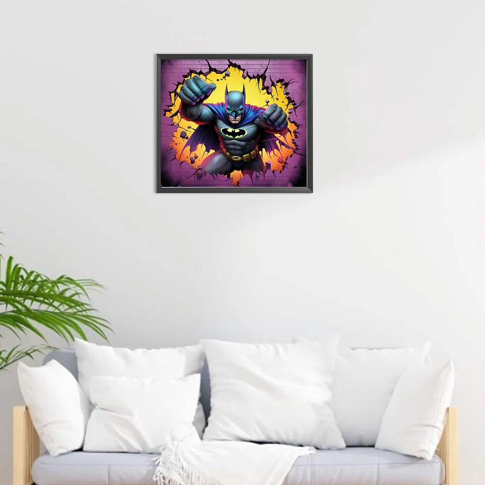 Diamond Painting - Full Round Drill - Batman Breaking Wall(Canvas|40*35cm)