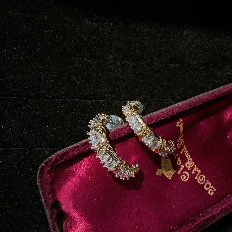 Copper Minimalist Classic Style Inlay Solid Color Zircon Rings Earrings Necklace