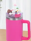 Cat Lid Accessories Charms with Straw Cover for Stanley 40oz Tumbler with Handle