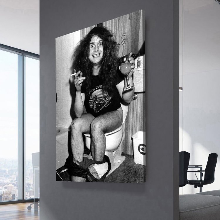 Ozzy Osbourne on Toilet Canvas Wall Art MusicWallArt