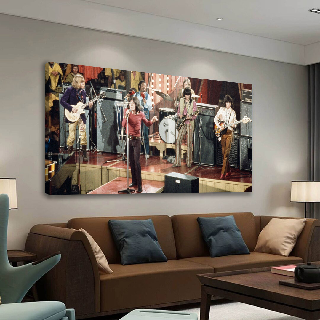 The Rolling Stones Performing Live Canvas Wall Art